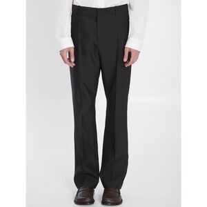 LOEWE Pleated Wide-Leg Trousers Men BLACK Pants